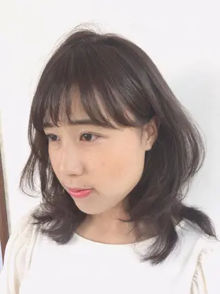 ミディアム カラー パーマ 小酒井 智洋のヘアスタイル