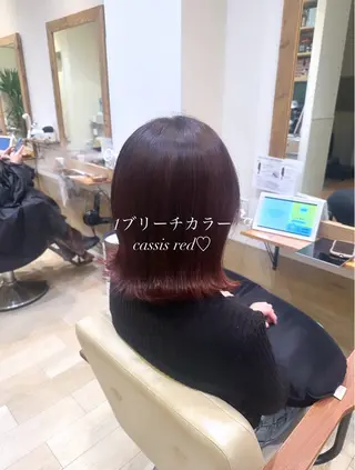 ミディアム カラー ブリーチなしカラー RURI🩵のヘアスタイル