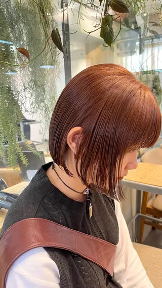 ショート カラー オリーブ/縮毛♡ Natsuno🩰のヘアスタイル