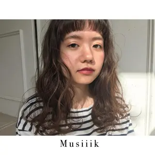 セミロング カラー パーマ Musiiik hairのヘアスタイル