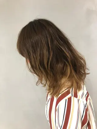 ミディアム パーマ 髪質改善イノアカラー 富澤ショウタのヘアスタイル