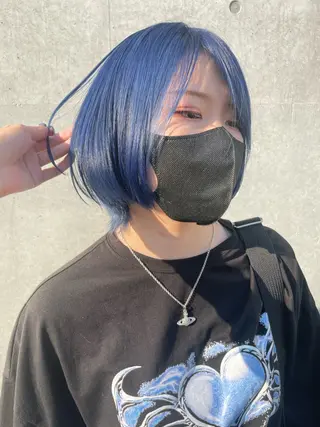 セミロング カラー インナーカラー 推し ブリーチ  髪質改善のヘアスタイル