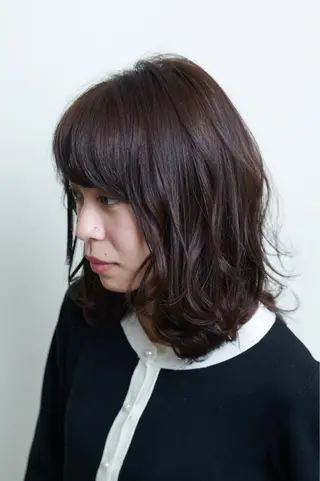 ミディアム カラー 髪質改善イノアカラー 富澤ショウタのヘアスタイル