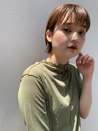 ショート カラー パーマ ヘアアレンジ メンズ パーマ/透明感カラー /ボブ/吉田一生のヘアスタイル