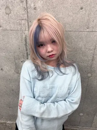 セミロング カラー ヘアアレンジ 🎀ブリーチカラー 🎀なつのヘアスタイル