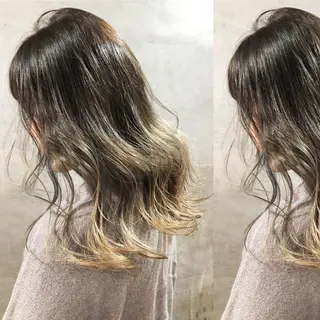 ミディアム カラー ツキノキ ミナのヘアスタイル