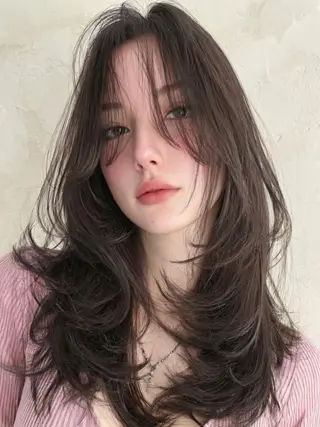 カラー セミロング 🎀韓国レイヤー YURINA🎀のヘアスタイル