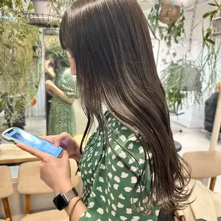 セミロング 縮毛/ベージュカラー Mariamu🫧のヘアスタイル