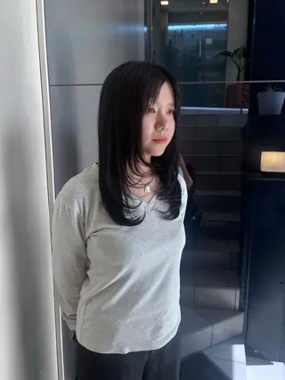セミロング 竹田 佳奈のヘアスタイル