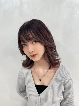 ミディアム 銀座/レイヤー/ 透明感カラー✨りくのヘアスタイル