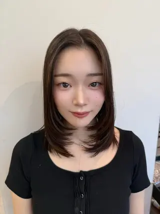 ミディアム レイヤー/縮毛矯正 /新宿/佐藤巧己✨のヘアスタイル