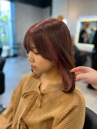 セミロング カラー 💖札幌カラー 指名No.1💖玲奈のヘアスタイル