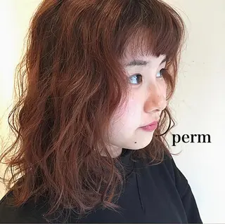 ミディアム パーマ 透明感カラー👑 井上美乃里のヘアスタイル