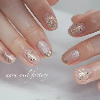 ショート カラー ネイル 赤羽 aura 深爪を断らない✨のネイルデザイン