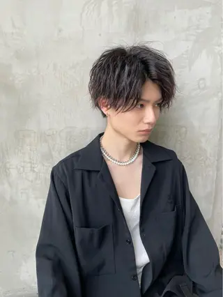 ショート カラー パーマ メンズ 波巻きスパイラルパー マ/シャドウパーマ駿のヘアスタイル