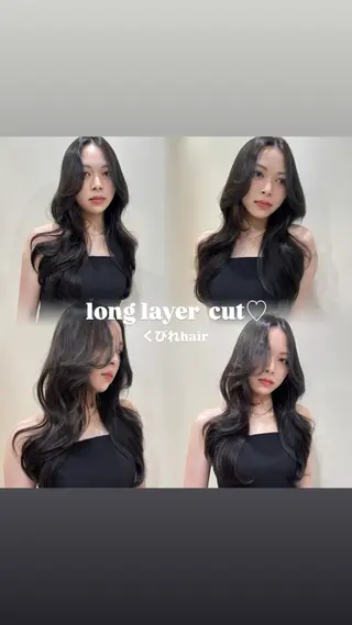 ロング カラー ヘアアレンジ レイヤーカット🤍 RINAのヘアスタイル