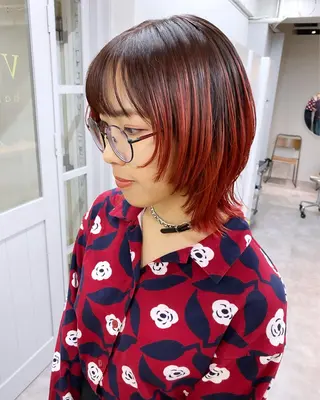 ミディアム レディースパーマ モデル募集RIKOのヘアスタイル