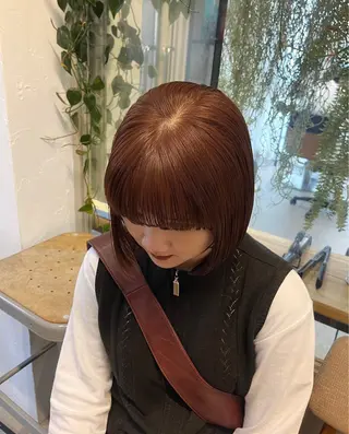 ショート カラー オリーブ/縮毛♡ Natsuno🩰のヘアスタイル