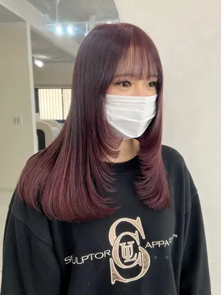 セミロング カラー 長山 茉白のヘアスタイル