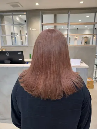 セミロング カラー ほの カラー特化/ ブリーチ/ボブのヘアスタイル