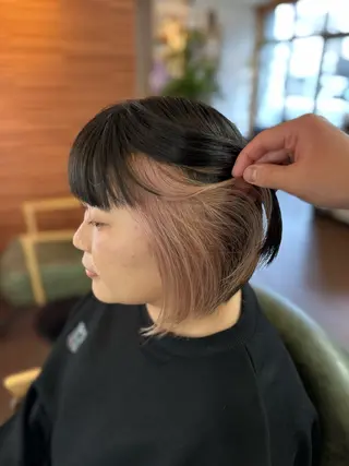 ショート カラー 💜推しインナー カラー/菊池柊真💜のヘアスタイル