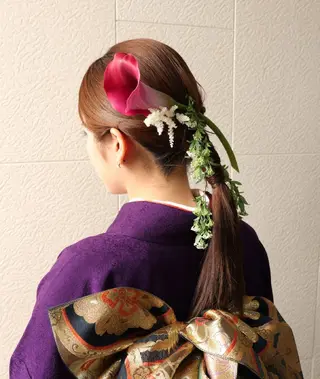 セミロング ヘアメイク/着付け AYAKAのヘアスタイル