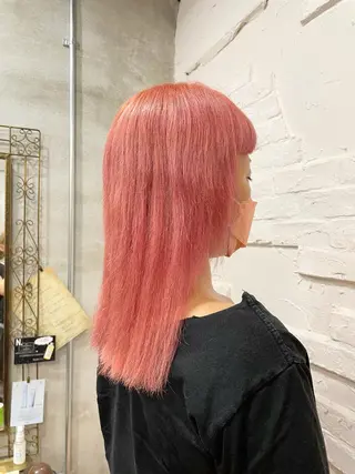 ミディアム カラー ヘアアレンジ 【ピンク/韓国ヘア/ ヘアセット】亜海のヘアスタイル