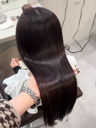 ロング 韓国風✨髪質改善✨ 縮毛矯正✨松浦知奈美のヘアスタイル