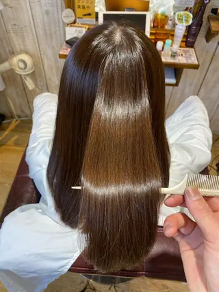 セミロング カラー 艶美髪マスター 店長✂︎YUKKEのヘアスタイル