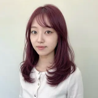 ロング カラー 縮毛/レイヤー 韓国/橋口のヘアスタイル