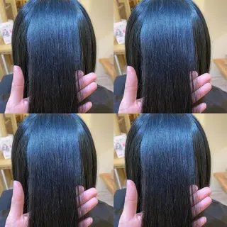 ロング カラー 金島 青のヘアスタイル