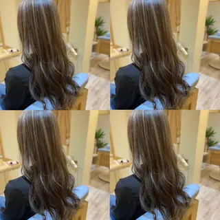 ロング カラー 金島 青のヘアスタイル