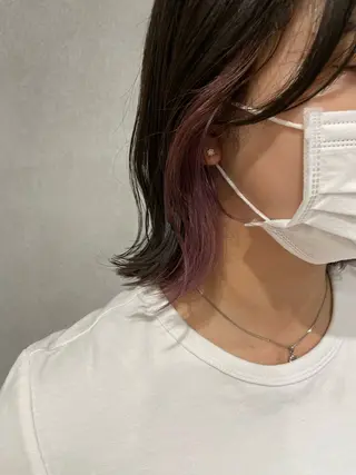 ミディアム カラー yumemiレイヤー ‎✴︎ 透明感カラーのヘアスタイル