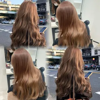 ロング カラー 韓国風ハッシュカット 似合わせレイヤー池袋のヘアスタイル