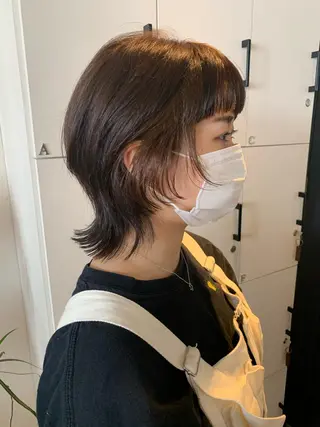 ショート カラー パーマ ヘアアレンジ メンズ キッズ マツエク・マツパ ウルフレイヤーカット /チヒロのヘアスタイル