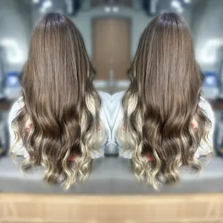 ロング カラー パーマ メンズ ヘアアレンジ キッズ ♡SNSで大バズり♡ コリアン羽エクステ◎のヘアスタイル