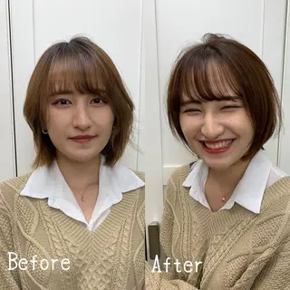 ショート カラー ハットリ /北習志野のヘアスタイル