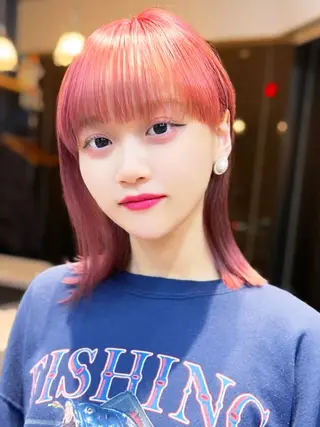 ミディアム メンズカット デザインカラーのヘアスタイル