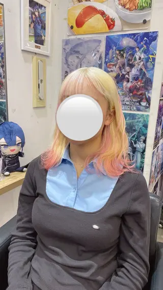 セミロング カラー 💖推しカラー💖 オタク美容師✂ゆづきのヘアスタイル