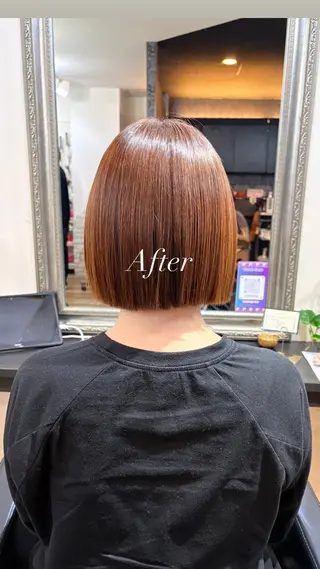 ミディアム きむえり/髪質改善 /うねり広がり改善のヘアスタイル