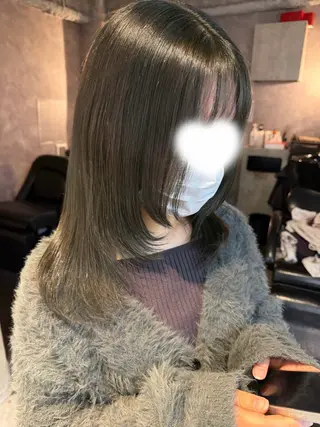 ミディアム カラー 🤍あみ🤍暗髪オリ ーブ特化🌿髪質改善のヘアスタイル