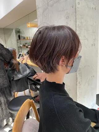 ショート ✨透明感カラー/縮毛 恵比寿HAYATO✨のヘアスタイル