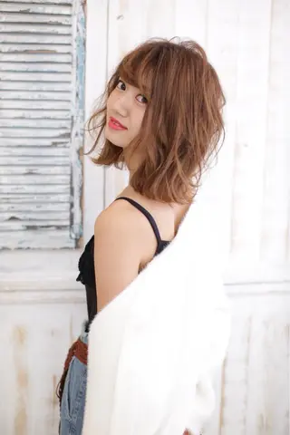 セミロング カラー パーマ ヘアアレンジ メンズ キッズ ネイル マツエク・マツパ EnBlesS西宮 マンツーマン神道有基のヘアスタイル