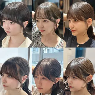 セミロング カラー 🎀大竹美侑／顔まわ りカット／レイヤーのヘアスタイル