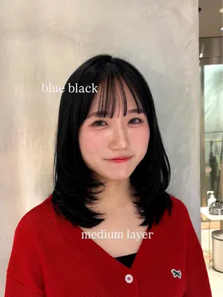 ミディアム 顔周りレイヤーカット /髪質改善/ゆう🤍のヘアスタイル