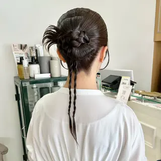 セミロング カラー ヘアアレンジ 吉水 彩乃 /ボブ/艶感カラーのヘアスタイル