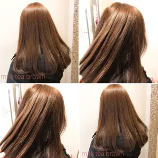 セミロング カラー ハイトーン×レイヤー カットTAKUMIのヘアスタイル