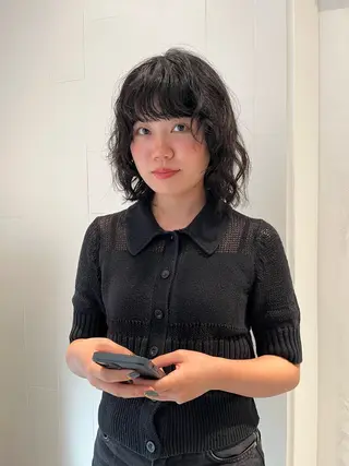 ミディアム パーマ 艶髪✨×顔周りカット 🧚ナツホのヘアスタイル