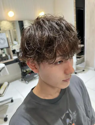 ショート カラー ヘアアレンジ パーマ メンズ 💈メンズ特化 美容師サキ💈のヘアスタイル