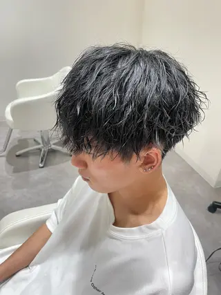 ミディアム パーマ メンズ 岐阜No.1メンズ 美容師／村上達紀のヘアスタイル